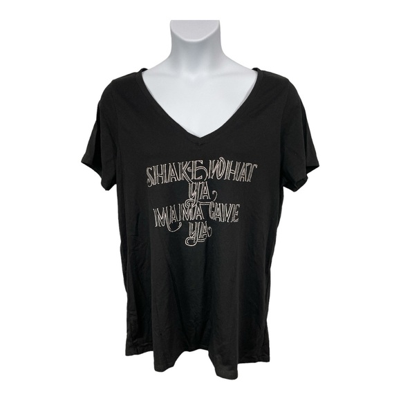Torrid V-Neck Black Shake It T-Shirt, Size 2X New - Picture 1 of 6